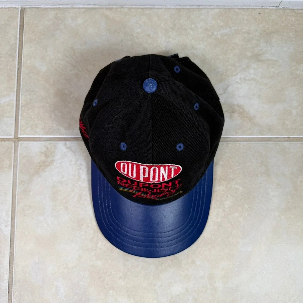 DuPont Refinish Racing Leather Brim Jeff Gordon Jeff Hamilton Hat Black Blue